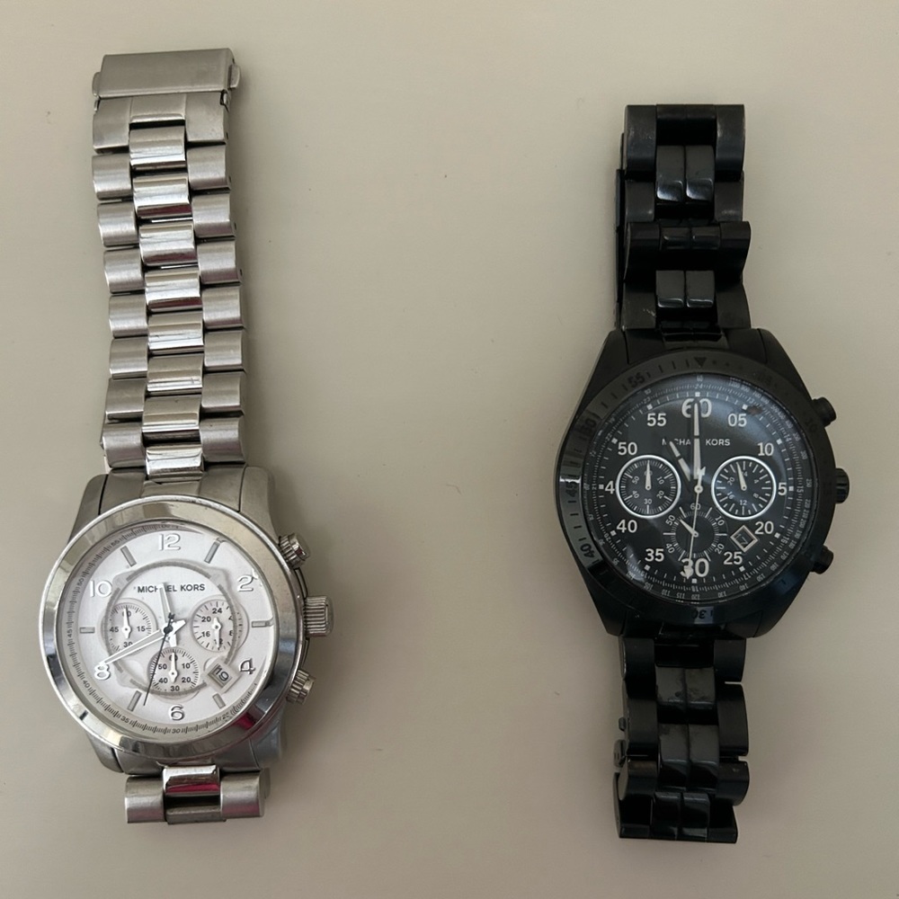 2 man watches (silver and black)